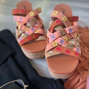 Free People Lisbon Suede Leather Platform Mules